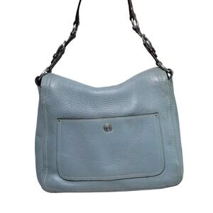 COACH Chelsea Hobo Bag Teal Pebbled Leather Turn Lock Shoulder Purse F12338
